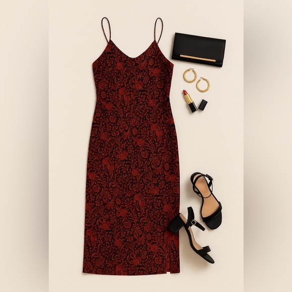 Vintage Michael Kors Paisley Slip Dress & Robe Set | Made in USA Sz S - Picture 5 of 16